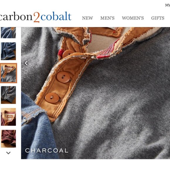 carbon2cobalt mens XL Kinetic henley charcoal heather - Picture 5 of 9